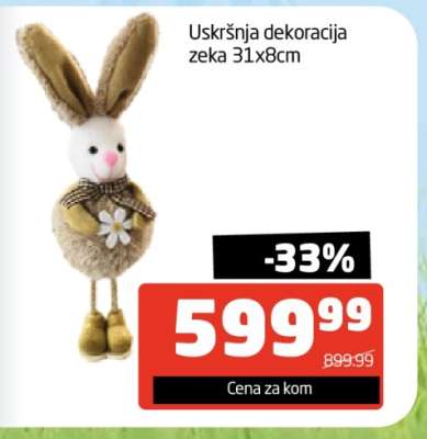 Uskršnja dekoracija zeka 31x8cm