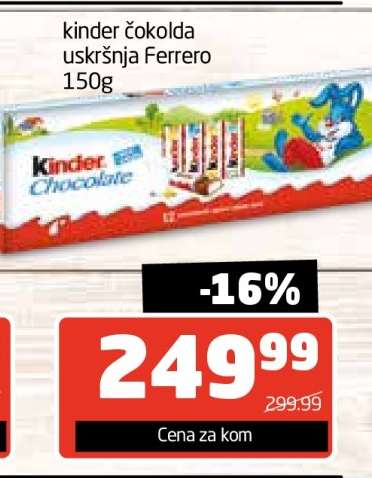 kinder čokolada uskršnja Ferrero 150g