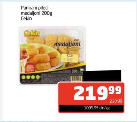 Panirani pileći medaljoni 200g Cekin