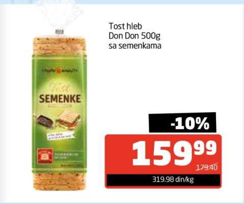 Tost hleb Don Don 500g sa semenkama