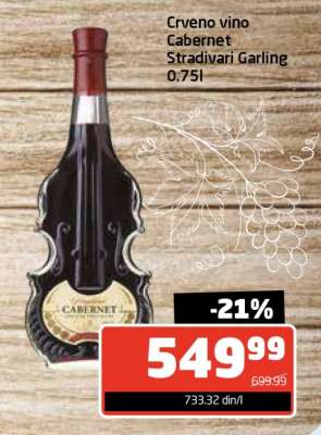 Crveno vino Cabernet Stradivari Garling 0.75l
