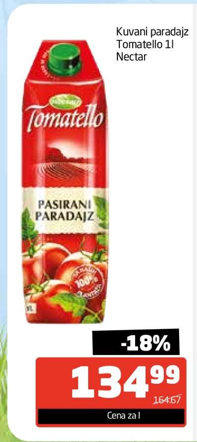 Kuvani paradajz Tomatello 1l Nectar
