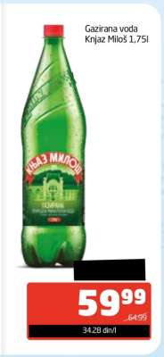Gazirana voda Knjaz Miloš 1,75l