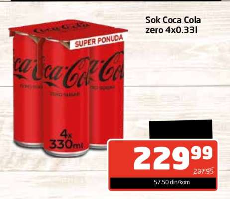 Sok Coca Cola zero 4x0.331