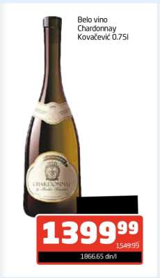 Belo vino Chardonnay Kovačević 0.75l