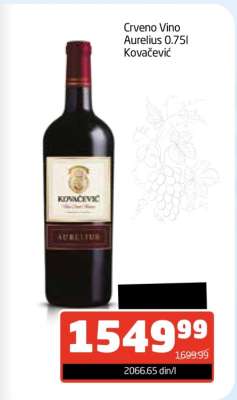 CRVENO VINO AURELIUS 0,75l KOVAČEVIĆ