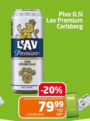 Pivo 0,5l Lav Premium Carlsberg