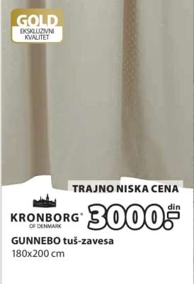 GUNNEBO TUŠ-ZAVESA