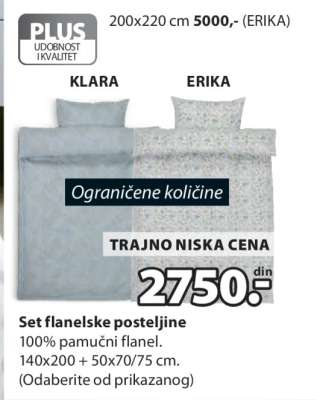 SET FLANELSKE POSTELJINE