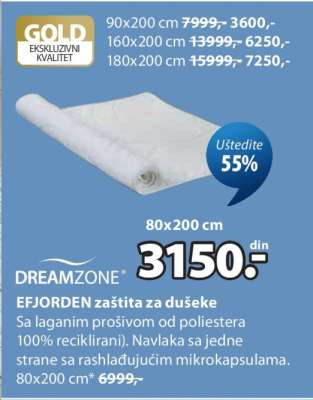 DREAMZONE EFJORDEN ZAŠTITA ZA DUŠEKE