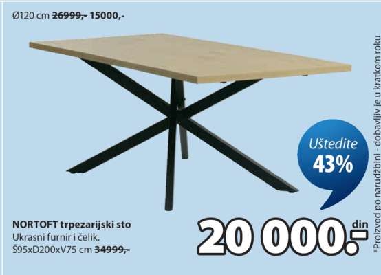 NORTOFT trpezarijski sto