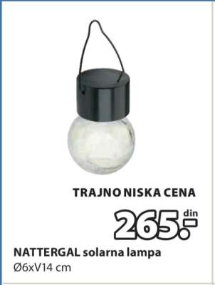 NATTERGAL SOLARNA LAMPA
