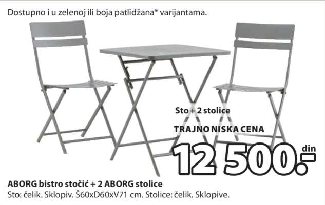 ABORG BISTRO STOČIĆ + 2 ABORG STOLICE