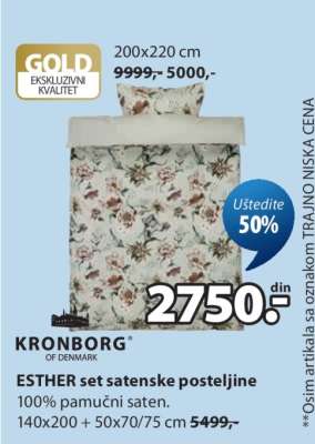 KRONBORG ESTHER set satenske posteljine