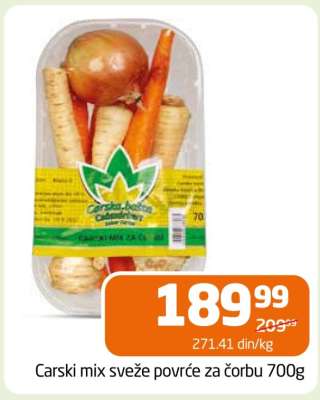 Carski mix sveže povrće za čorbu 700g