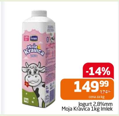 Jogurt 2,8%mm Moja Kravica 1kg Imlek