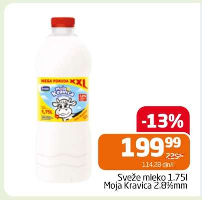 Sveže mleko 1.75l Moja Kravica 2.8%mm