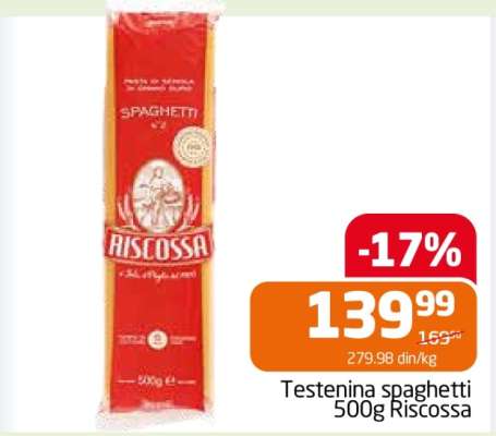 Testenina spaghetti 500g Riscossa