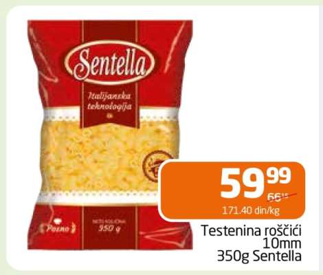 Testenina Roscici 10mm 350g Sentella
