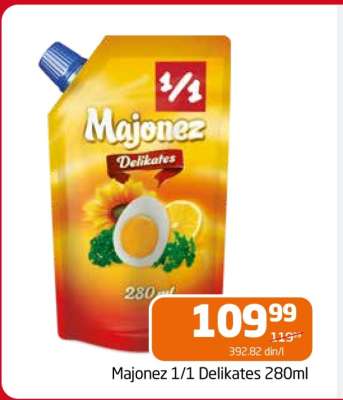 Majonez 1/1 Delikates 280ml