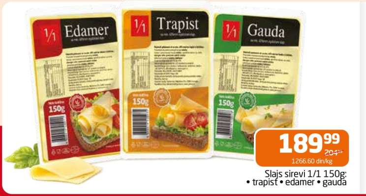 Slajs sirevi 1/1 150g