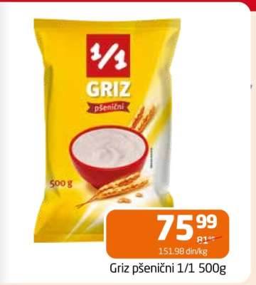 Griz pšenični 1/1 500g