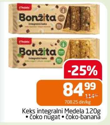 Keks integralni Medela 120g