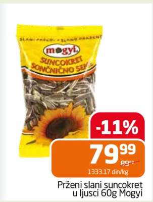 Prženi slani suncokret u ljusci 60g Mogyi