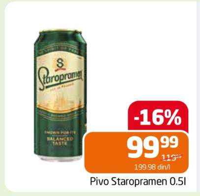 Pivo Staropramen 0.5l