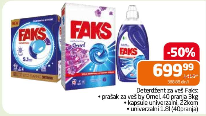 Deterdžent za veš Faks