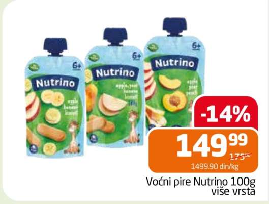 Voćni pire Nutrino 100g (više vrsta)