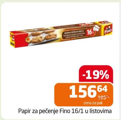 Papir za pečenje Fino 16/1 u listovima
