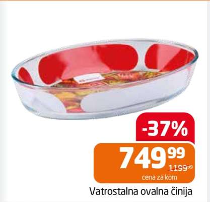 Vatrostalna ovalna činija