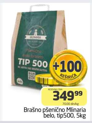 Brašno pšenično Mlinaria belo, tip500, 5kg