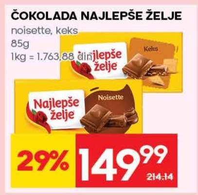 ČOKOLADA NAJLEPŠE ŽELJE