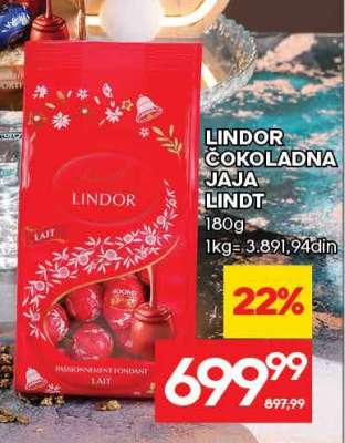 LINDOR ČOKOLADNA JAJA LINDT