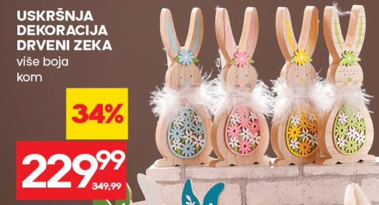 USKRŠNJA DEKORACIJA DRVENI ZEKA