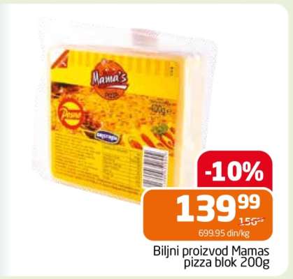 Biljni proizvod Mamas pizza blok 200g