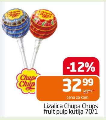 Lizalica Chupa Chups fruit pulp kutija 70/1