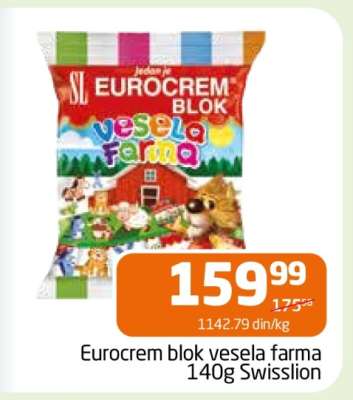 Eurocrem blok vesela farma 140g Swisslion