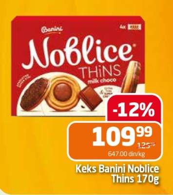 Keks Banini Noblice Thins 170g