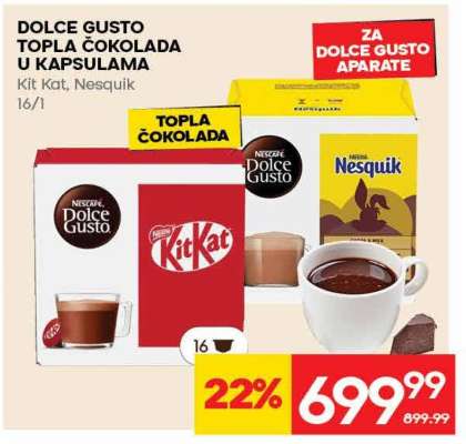 DOLCE GUSTO TOPLA ČOKOLADA U KAPSULAMA