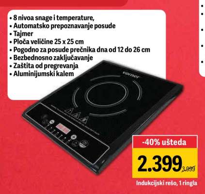 Indukcijski rešo 1 ringla