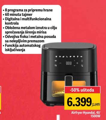 Airfryer Hyundai, 4l/1500W