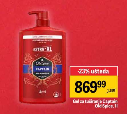 Gel za tuširanje Captain Old Spice 1l