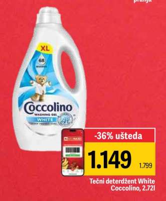 Tečni deterdžent White Coccolino, 2.72l
