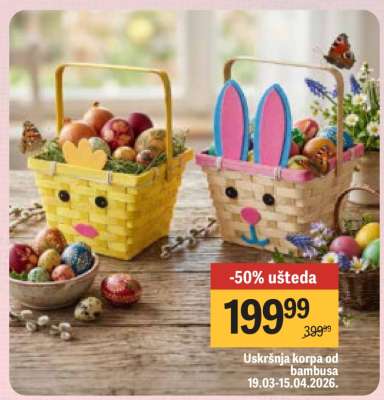 Uskršnja korpa od bambusa