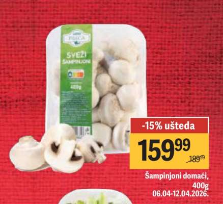 Šampinjoni domaći 400g