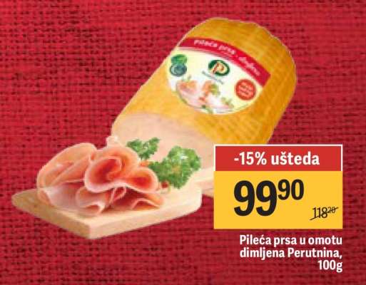 Pileća prsa u omotu dimljena Perutnina, 100g