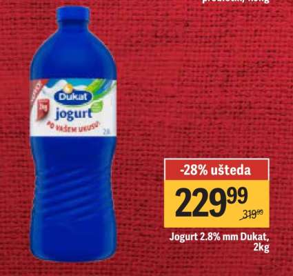 Jogurt 2,8% mm Dukat, 2kg